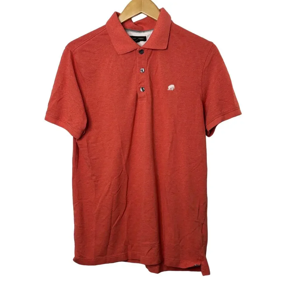 Banana Republic Coral Short Sleeve Polo Shirt Men's Large - Picture 1 of 6